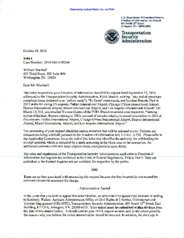 TSA Documents - Judicial Watch